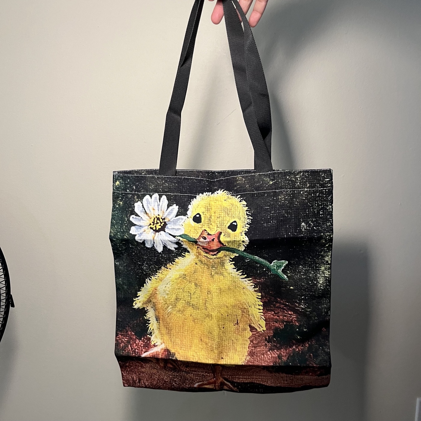 Ducky With Flower — Tote bag, photographed by the artist