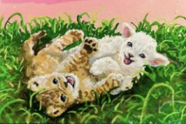 Lion and lamb artwork from the artist’s reference