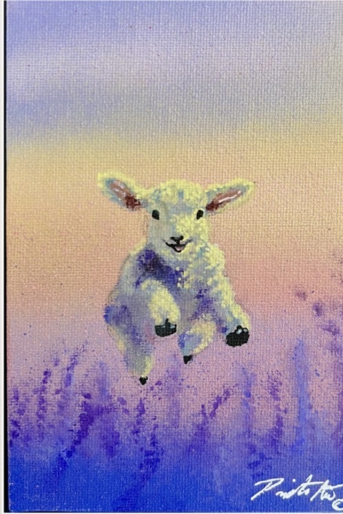 The Leaping Lamb — limited-edition canvas print by Ms. PraiseJesus Artis